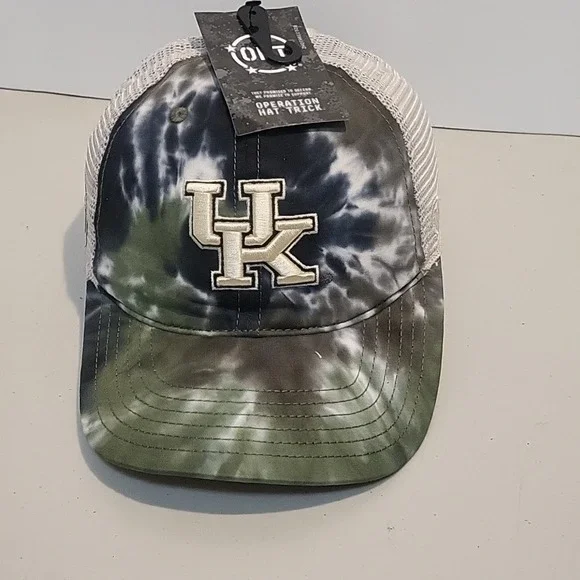 Kentucky Wildcats UK TOW Operation Hat Trick Snapback Mesh Hat Beige Tye-Dye - Picture 1 of 4